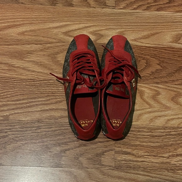 Red and Brown Coach sneakers - Picture 4 of 5